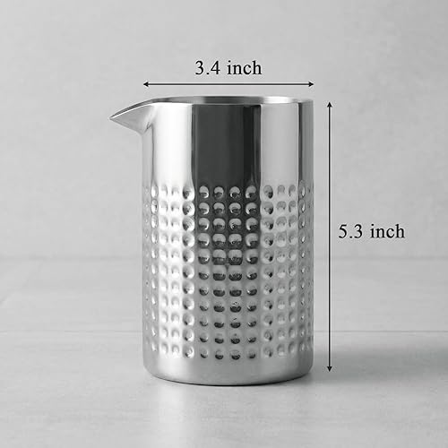 Miniatura 2 de Elsjoy Vaso mezclador de cóctel de acero inoxidable de 18 onzas, vaso mezclador de barman de doble pared, lata de mezcla de barra irrompible para