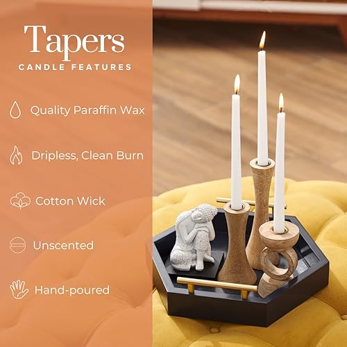 Vista 8 de Simply Soson Juego de 30 velas altas color marfil, sin goteo, a granel Marfil,Blanco,Azul Clásico,Negro,Rojo,Gris