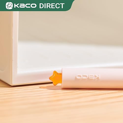 Miniatura 8 de Kaco FIRST Bolígrafos de gel lindos de papelería, tinta negra, 0.7 mm de punta media, bonitos bolígrafos con estrellas para diarios (4 colores