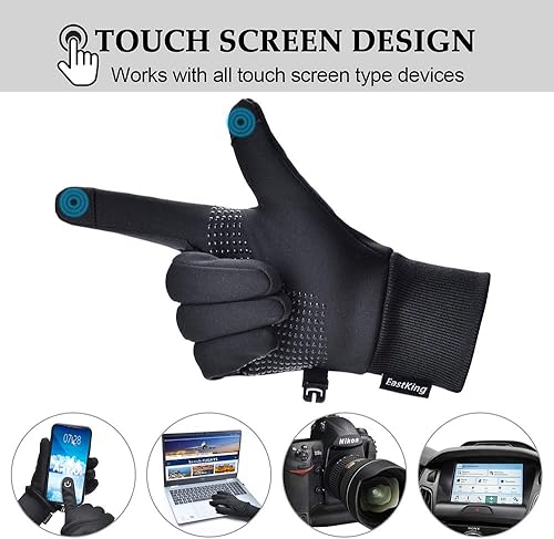 Miniatura 3 de EastKing Lightweight Winter Gloves for Men Women, Warm Water Resistant Touch Screen Gloves for Walking,Riding,Cycling,Running and Driving