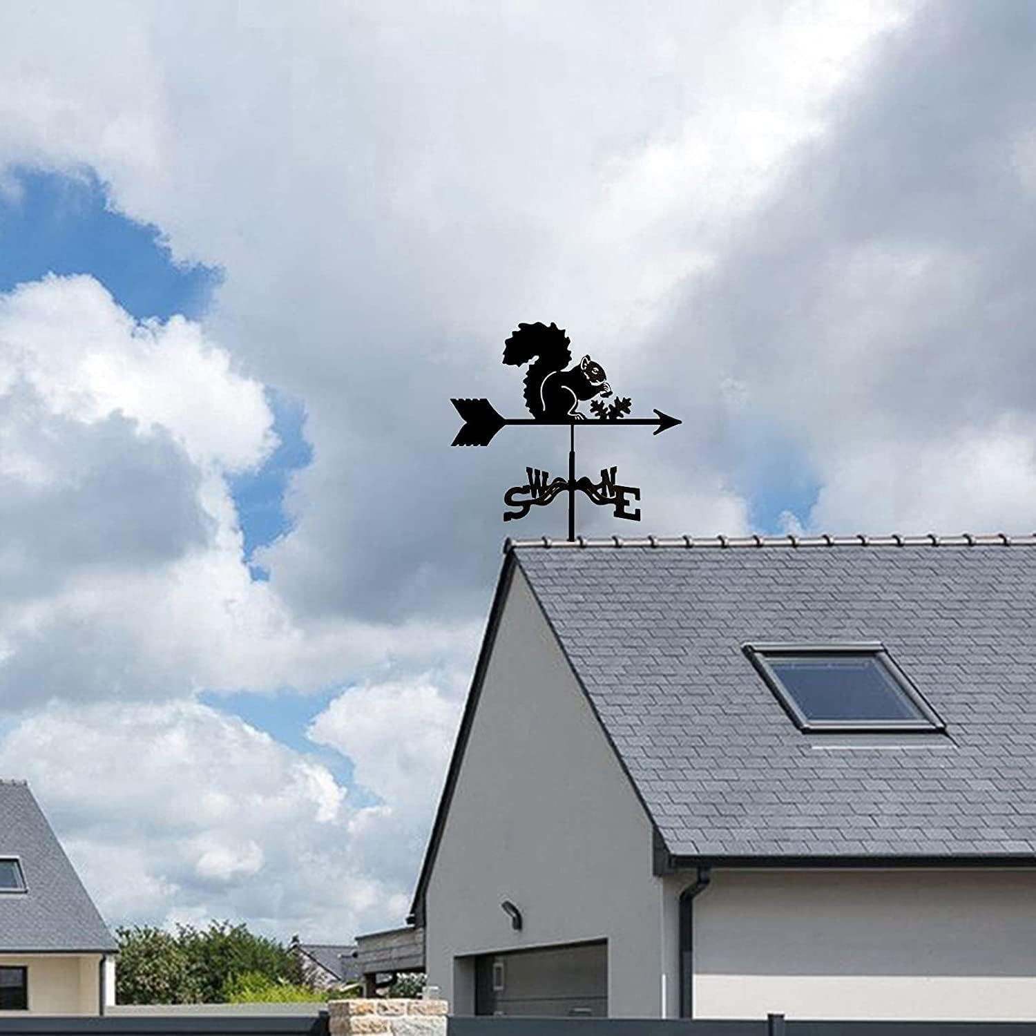 庭の風向ベーン用リスの風向ベーン ステンレススチール クリエイティブな風向インジケーター 庭の杭 風見鶏風向 庭 Cupolas 農