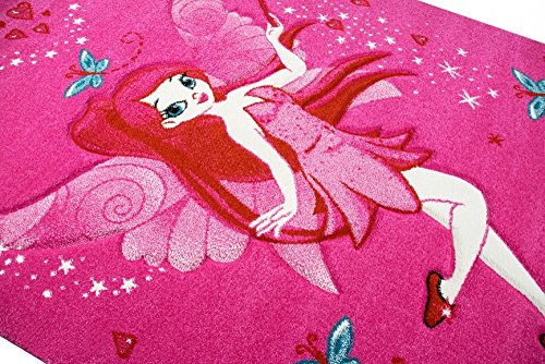 CARPETIA Kindertapijt speeltapijt kinderkamer meisje toverfee fee tinkerbell roze maat 140x200 cm - Afbeelding 3