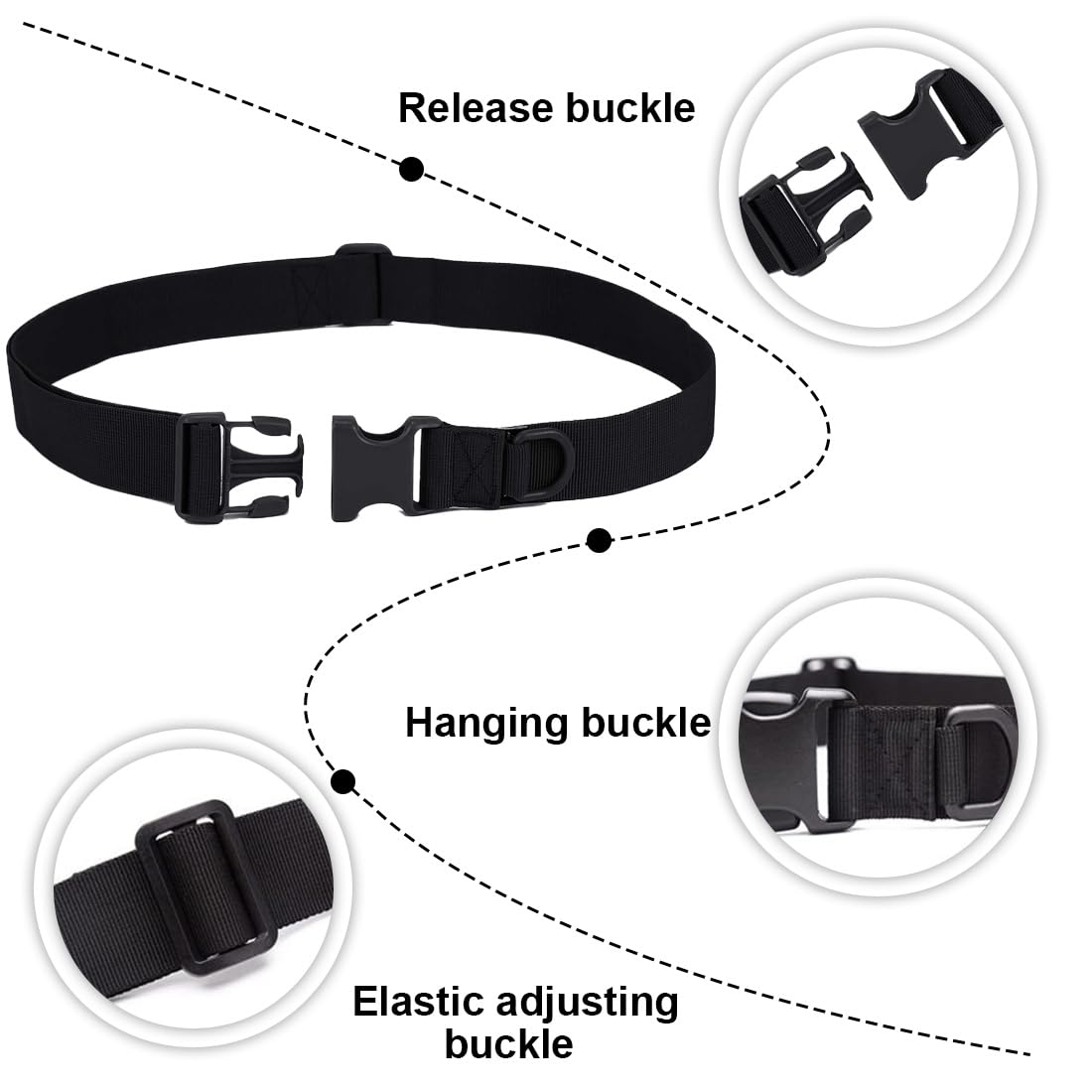 Ceinture Tactique Militaire Réglable pour Airsoft & Outdoor - Sécurité et Confort avec Fermeture à Cliquet en Nylon et Boucle en Plastique - Idéale pour Couple
