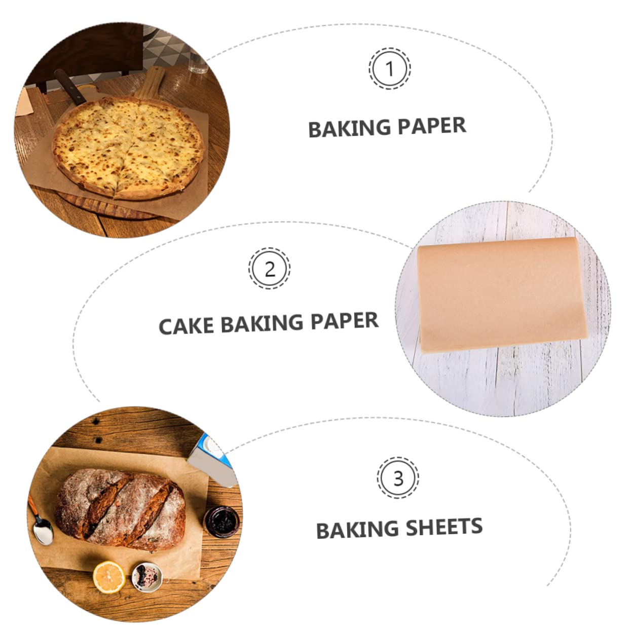 Hemobllo 100pezzi Carta per Forno Antiaderente in Carta Alimentare Resistenti al Calore e Impermeabili per Cottura in Casa Grigliate e Dolci
