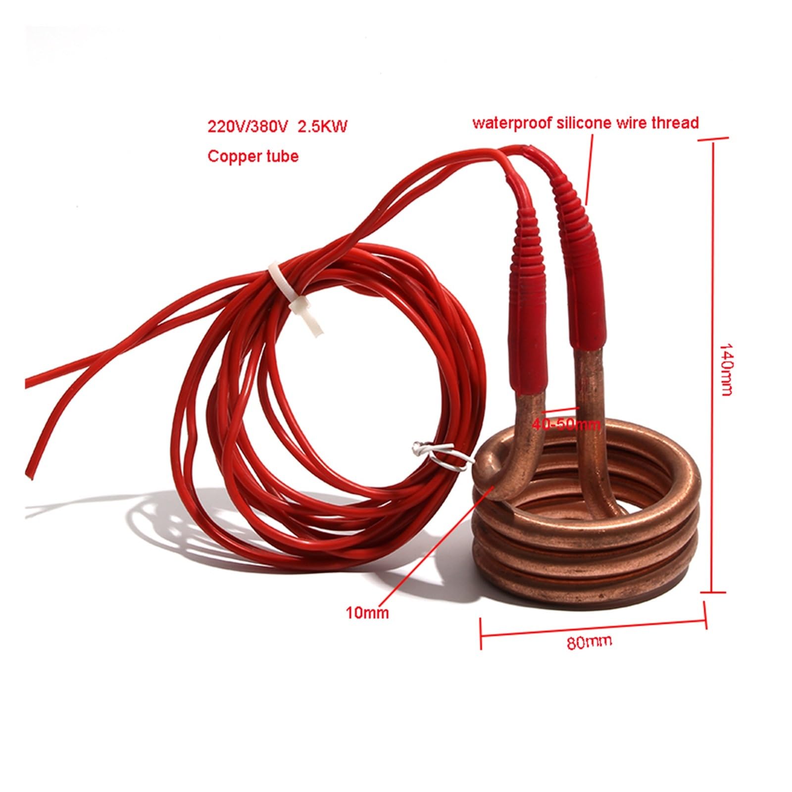 HEXEH Riscaldatore for distillatore d'Acqua, Elemento riscaldante 2500 W/3000 W/4500 W, Secchio for Tubo di Calore con Spirale a Molla 220 V/380 V