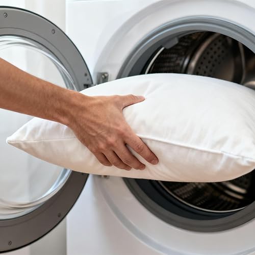 Miniatura 6 de AzulHome Relleno de almohada de 18 x 18 pulgadas, almohadas de exteriores, resistentes al agua, relleno de cojín de forma cuadrada para jardín,