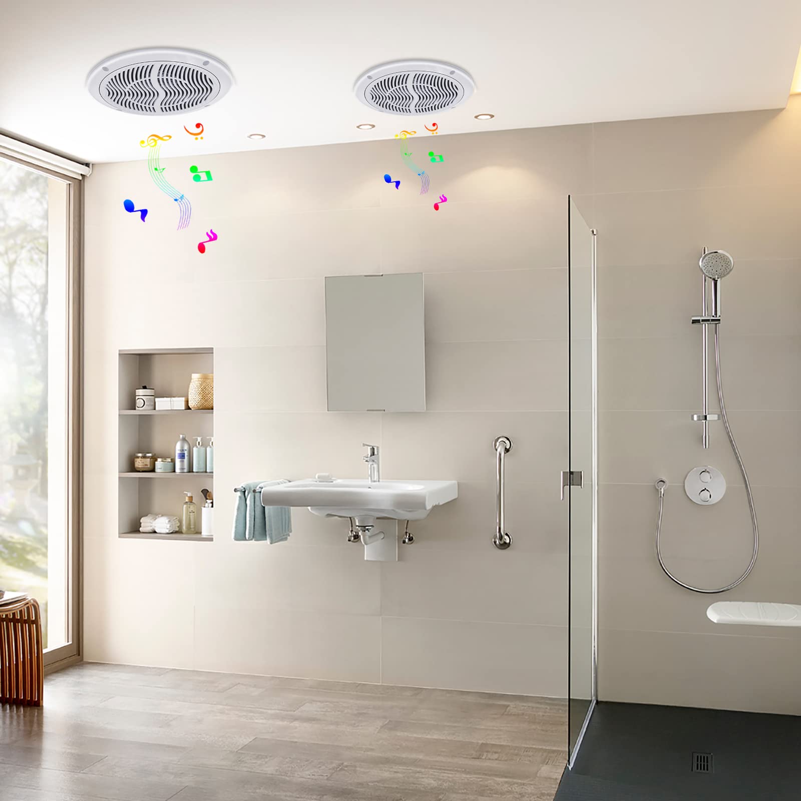 Herdio Altoparlanti marini da 6,5 pollici, sistema stereo per barche impermeabile da 120 W venduto in coppia, bianco