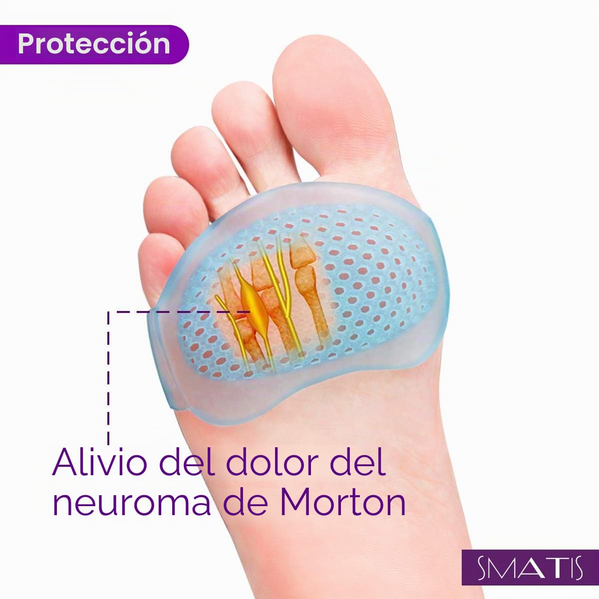 Almohadillas de metatarsiano para mujeres y hombres, 8 almohadillas de bola de pie para metatarsalgia Neuroma Mortons Pads Atrofia Sensaciones de ardor Alivia el dolor
