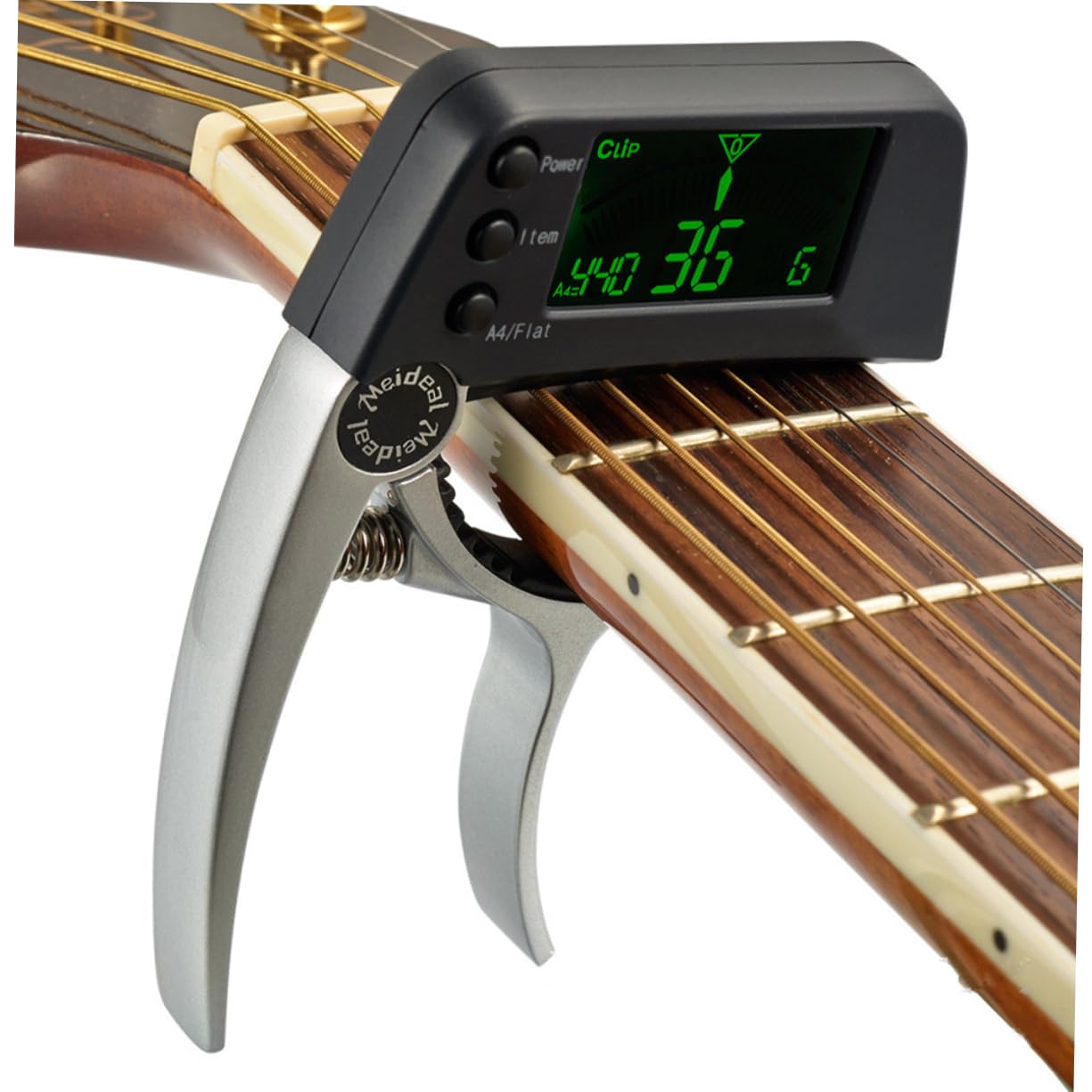 Toyvian 3stücke Elektronischer Clip Gitarrenstimmer Und Kapodaster Hochsensitives Lcd-tuninggerät Für Akustikgitarre Gitarre Ukulele Und Banjo Silber