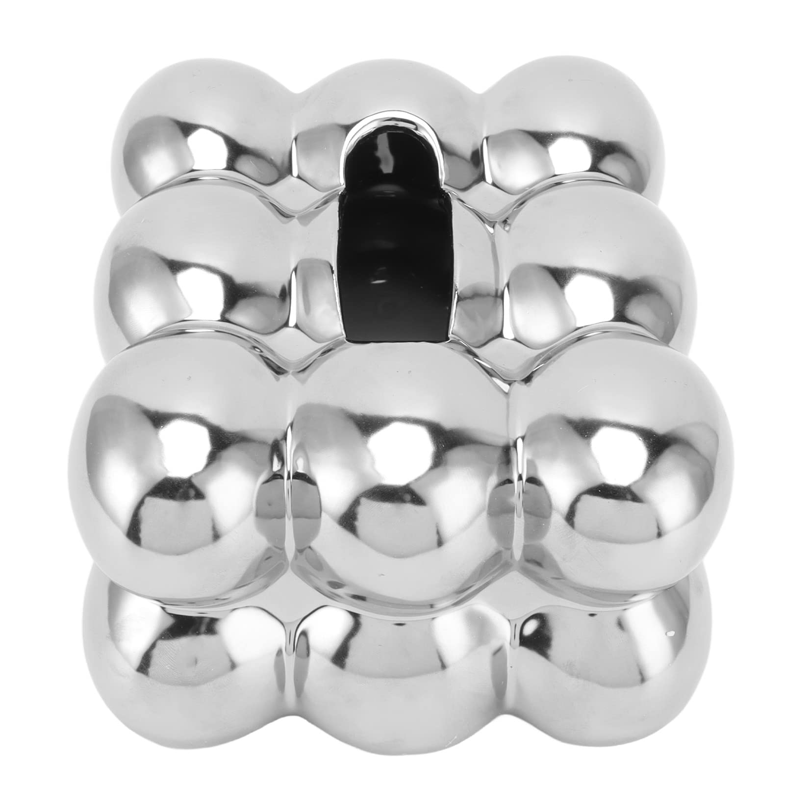 KKPLZZ Galvanisierte Keramik-Taschentuchbox, Dekorative, Elegante Kosmetiktuch-Servietten-Spenderbox (Galvanisieren von Silber)