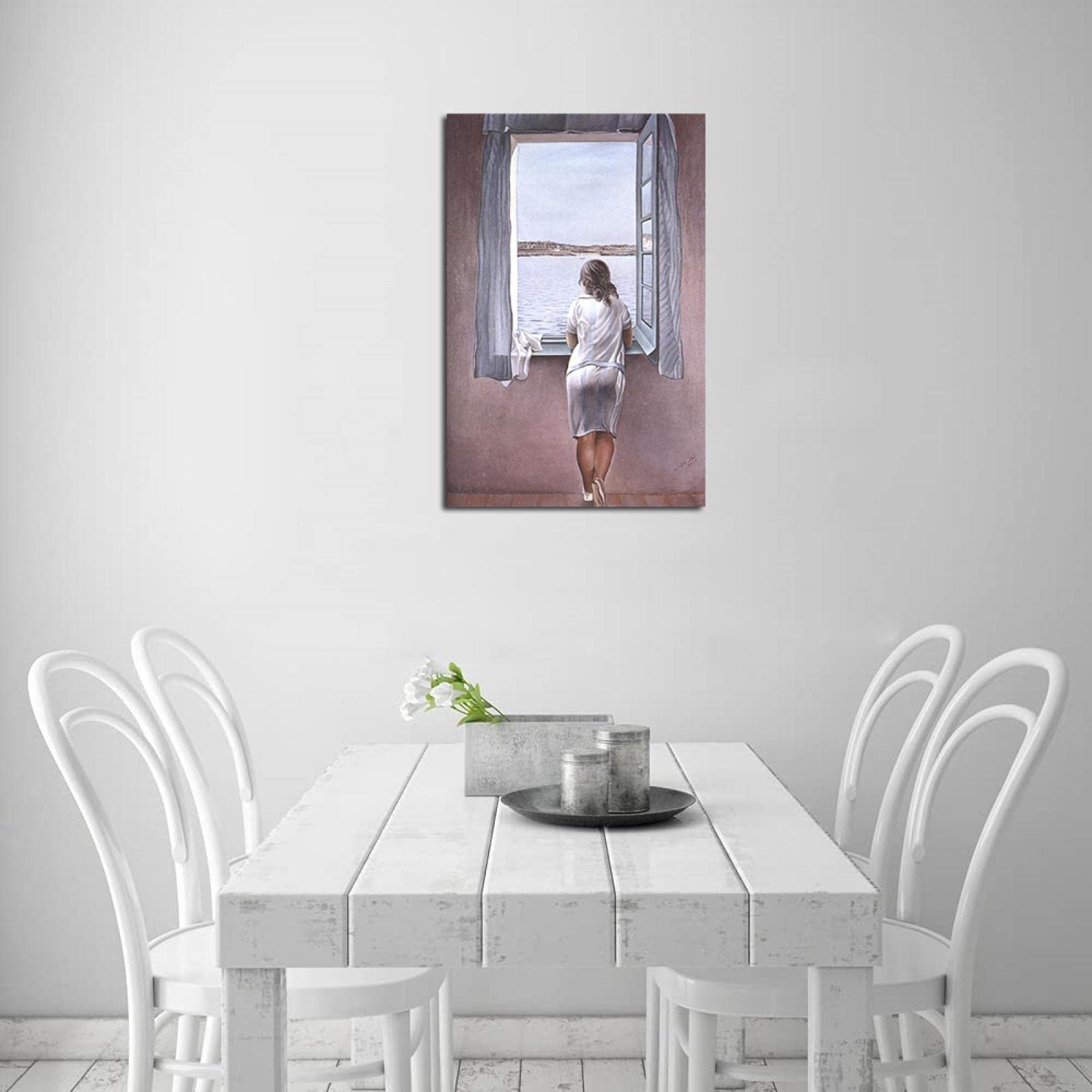 Amazon｜Salvador Daliの古典的な有名な絵画-窓辺の少女。Canvasでの