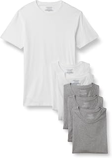 Amazon Essentials Men's Slim Fit Crewneck Undershirts, Pack of 6