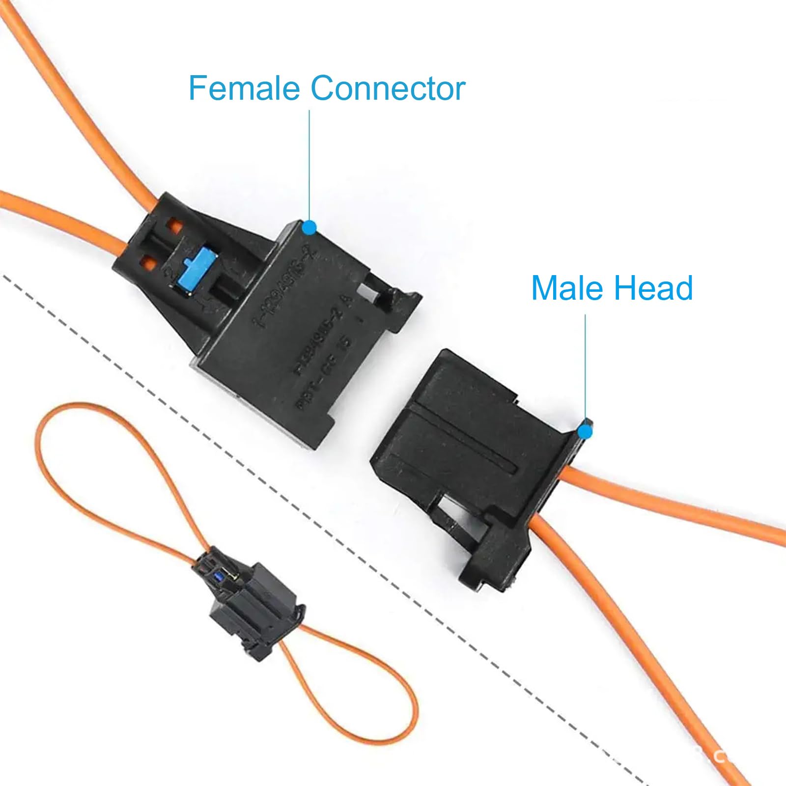 Conector de Fibra Óptica para Coche,Conector de Cable Óptico de Derivación,Enchufe de Puente,Adaptadores Universales de Fibra Óptica Hembra y Macho,para Radio y Audio de Coche Tokaneit