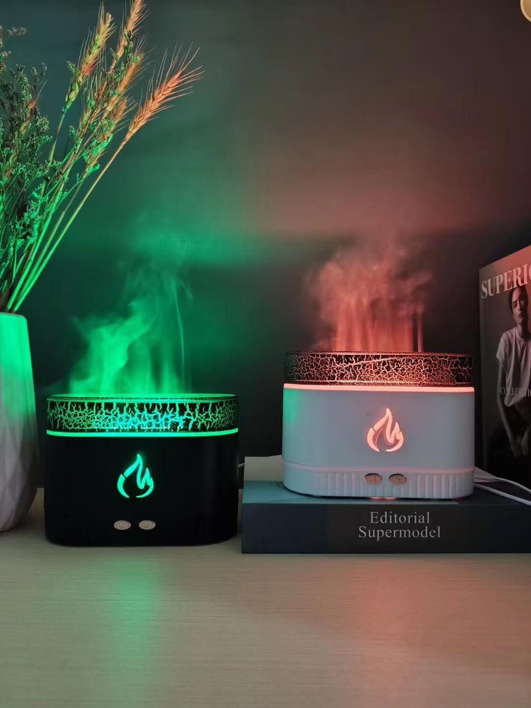 LEMON TREE 230ml Humidifier for room with Remote | Humidifiers for Home, Bedroom, Office, Car & Restaurant | 6 Color Changing LED Projector Light & flame Effect Humidifier | Air Freshener (Black)-image-18