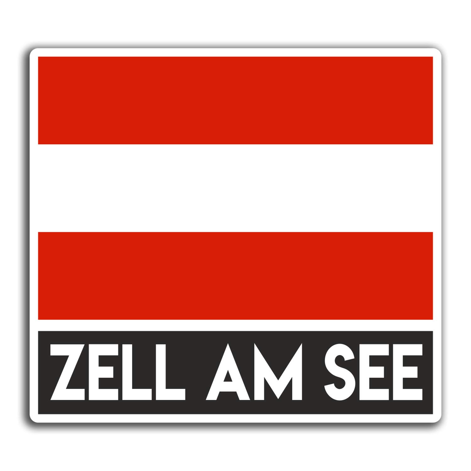 Destination Vinyl Ltd Multi 2 X 10Cm Zell Am See Austria Vinyl Stickers - Flag Sticker Laptop Luggage #32614 (10Cm Wide)