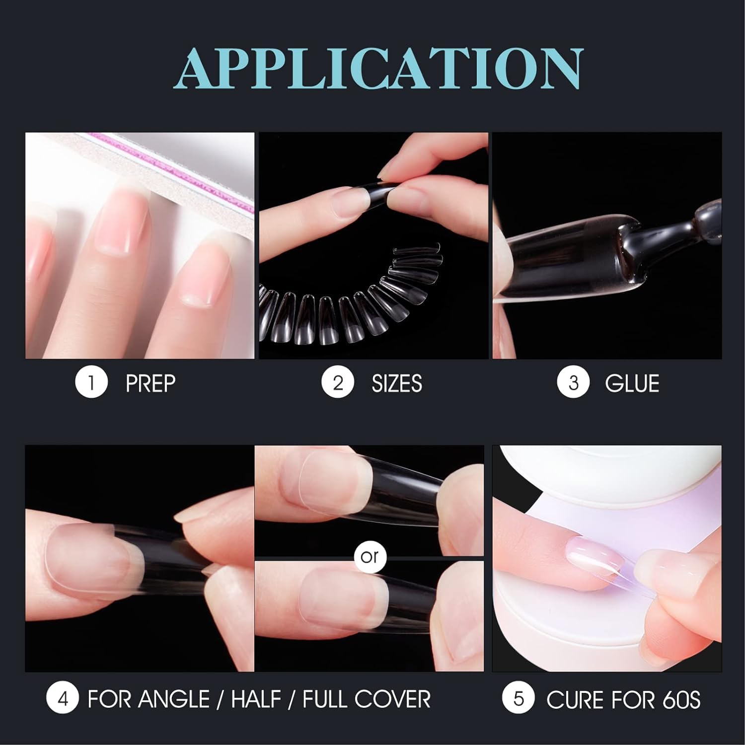 THR3E STROKES Soft Gel NailTips, Full Cover Clear Soft Nail Tips for Artificial False Nails Extension Nail Salons DIY NailArt with Box, 550PCS (MEDIUM ALMOND P8) - Image 5 thumbnail