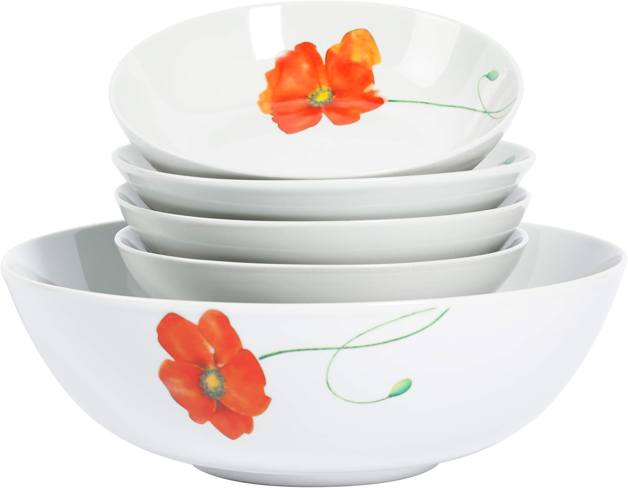 Tabletops Gallery Poppy 5 Piece Serving Bowl Set