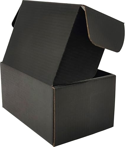 Miniatura 4 de Cajas de envío pequeñas negras para pequeñas empresas, paquete de cajas de cartón corrugado de 25 a 6 x 4 x 3 pulgadas para envío, embalaje, regalos