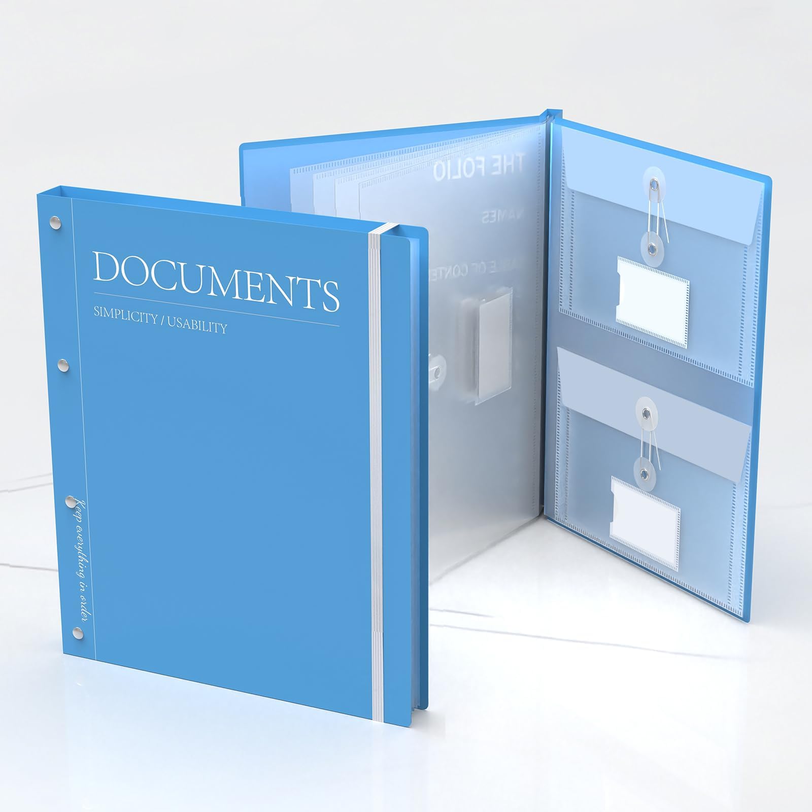 Carpeta De Archivos Expandible Organizador De Documentos Con Solapa Y  Cierre De Cable, Transparente Impermeable, Expansión De 2,8 Pulgadas, Letra  A4 Para Organización, Paquete De 5, image size:1600x1600