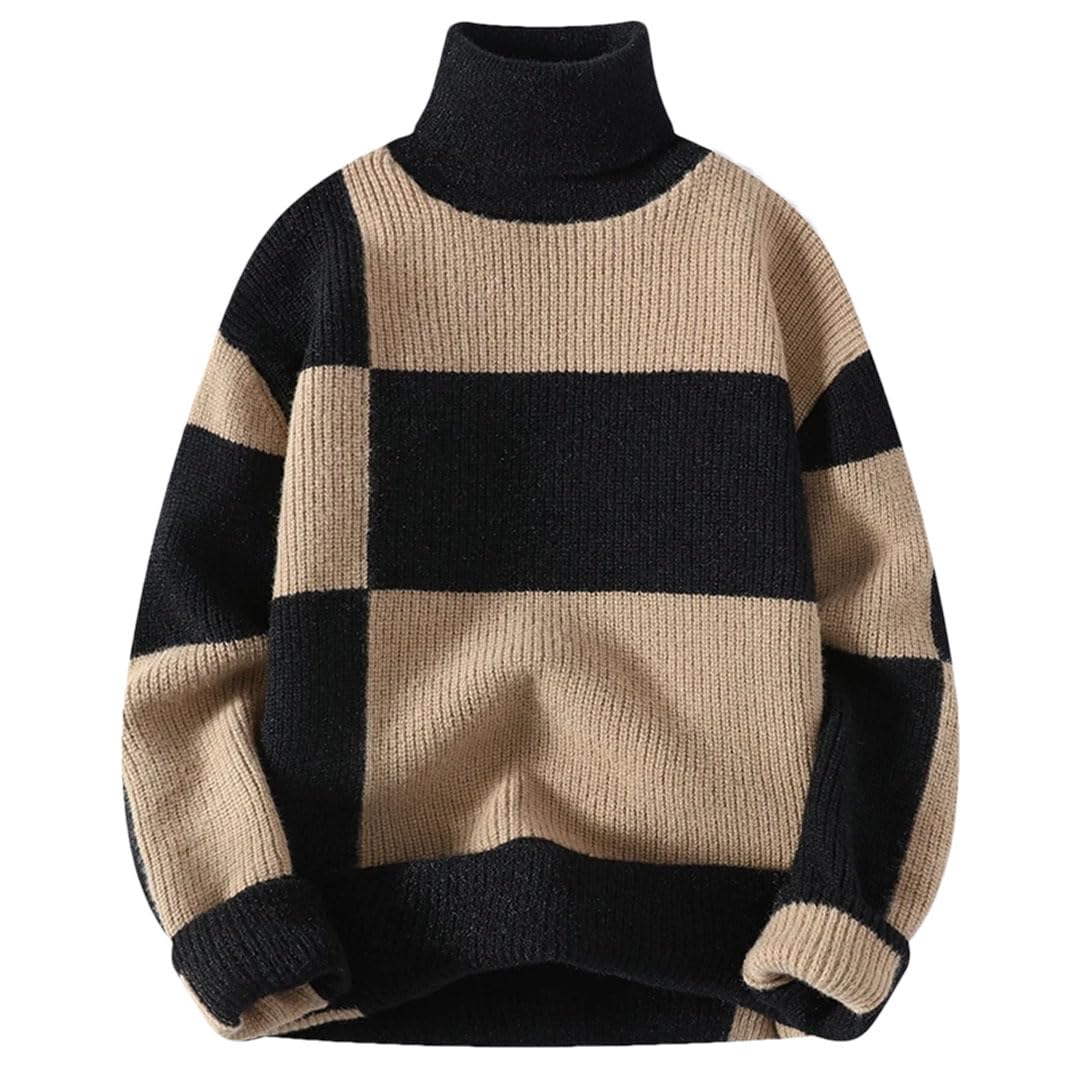 Vogrtcc Męskie golfy dzianinowe swetry z dzianiny sweter topy