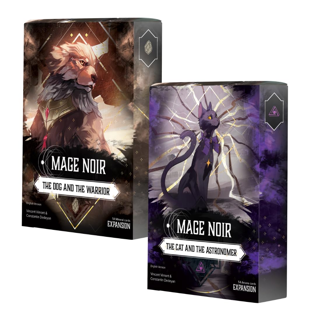 Mage Noir - Expansions - Dog and Cat Bundle - Strategy Card Battle Game for 2 Players - Board Game for Ages 14 and Up - English Version