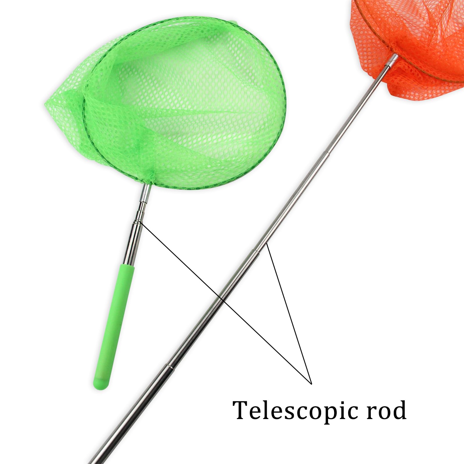 Butterfly Net Exterior Red de Pesca Extensible Viene con 2 Cubos Plegables Red de Captura de Insectos Adecuado para Atrapar Mariposas Peces Pequeños Camarones e Insectos