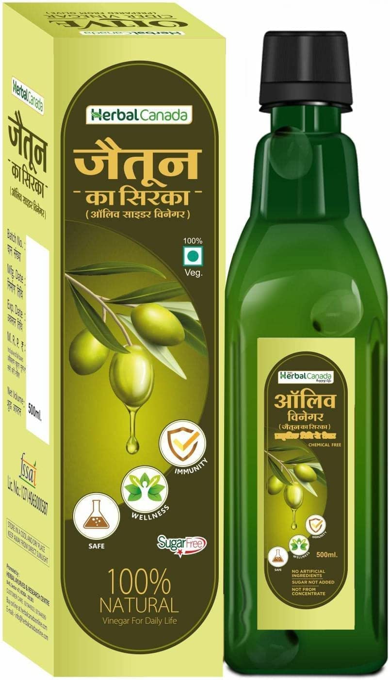 CROW Herbal Canada ocet oliwkowy, 500 ml, Zaitun ka Sirka, produkty zwiększające odporność, trawienie dobre dla skóry, ocet oliwkowy