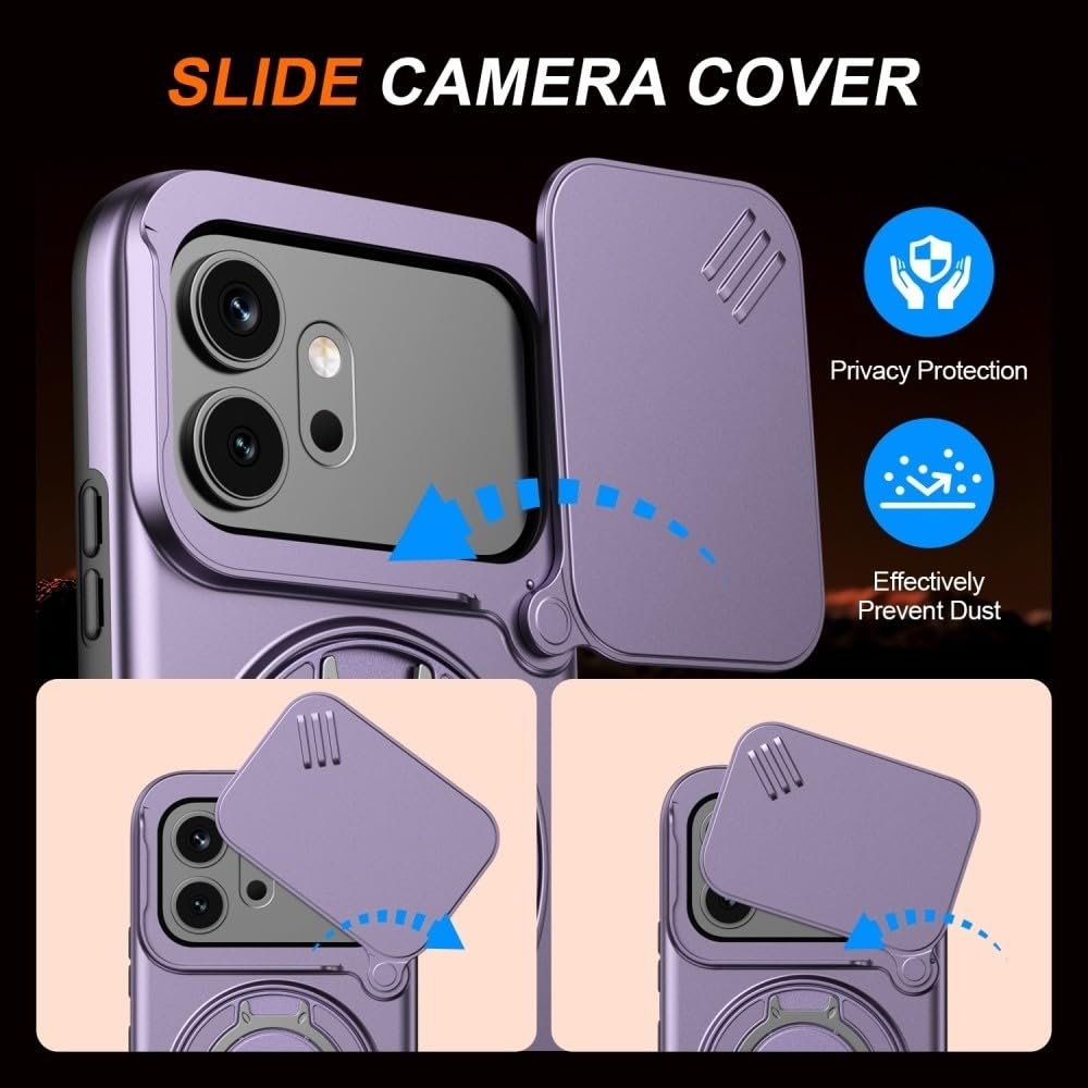 Generic Funda compatible con Honor X40 5G (color: naranja) con soporte de metal, cubierta rígida de silicona dura