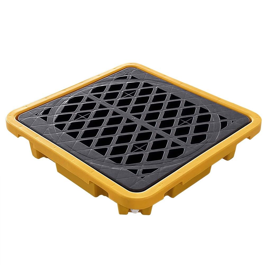 LVSEWOA Plastic Drum Spill Pallet with Leakproof Grates for Industrial Spill Control and Containment