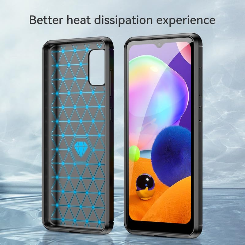 Image of Hybrid Carbon Fiber Back Case for Samsung Galaxy A31 (Black)