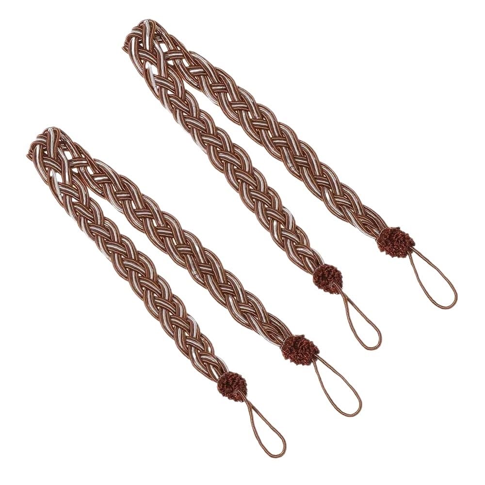 2PCS Braided Satin Rope Curtain Tie Backs Tiebacks Holdbacks Voile Strap(6)