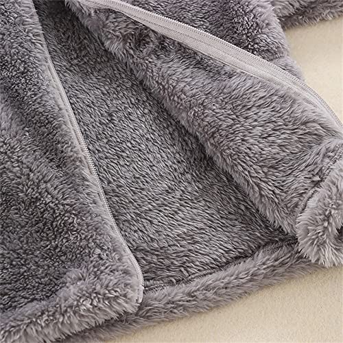 Baby Boys Girls Toddler Hooded Jacket Fleece Hoodie Winter Warm Solid Coat Cute Bear Ear Sweater (Grey, 6-9 Months) #TOP2