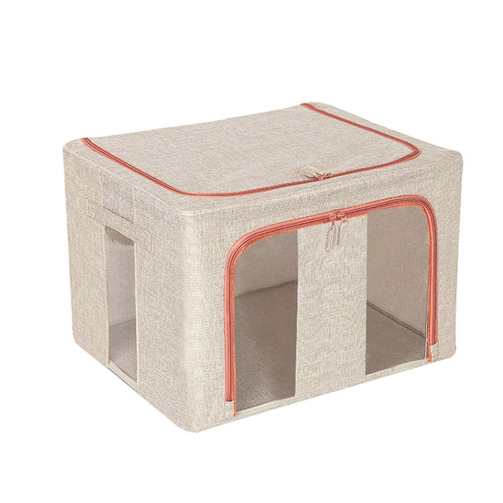 ETRGFTHU Storage Box Fabric Storage Box King Wardrobe Foldable Baina box Moving Artifact Good Sealing a Breathable Healthy and Odorless(Khaki)