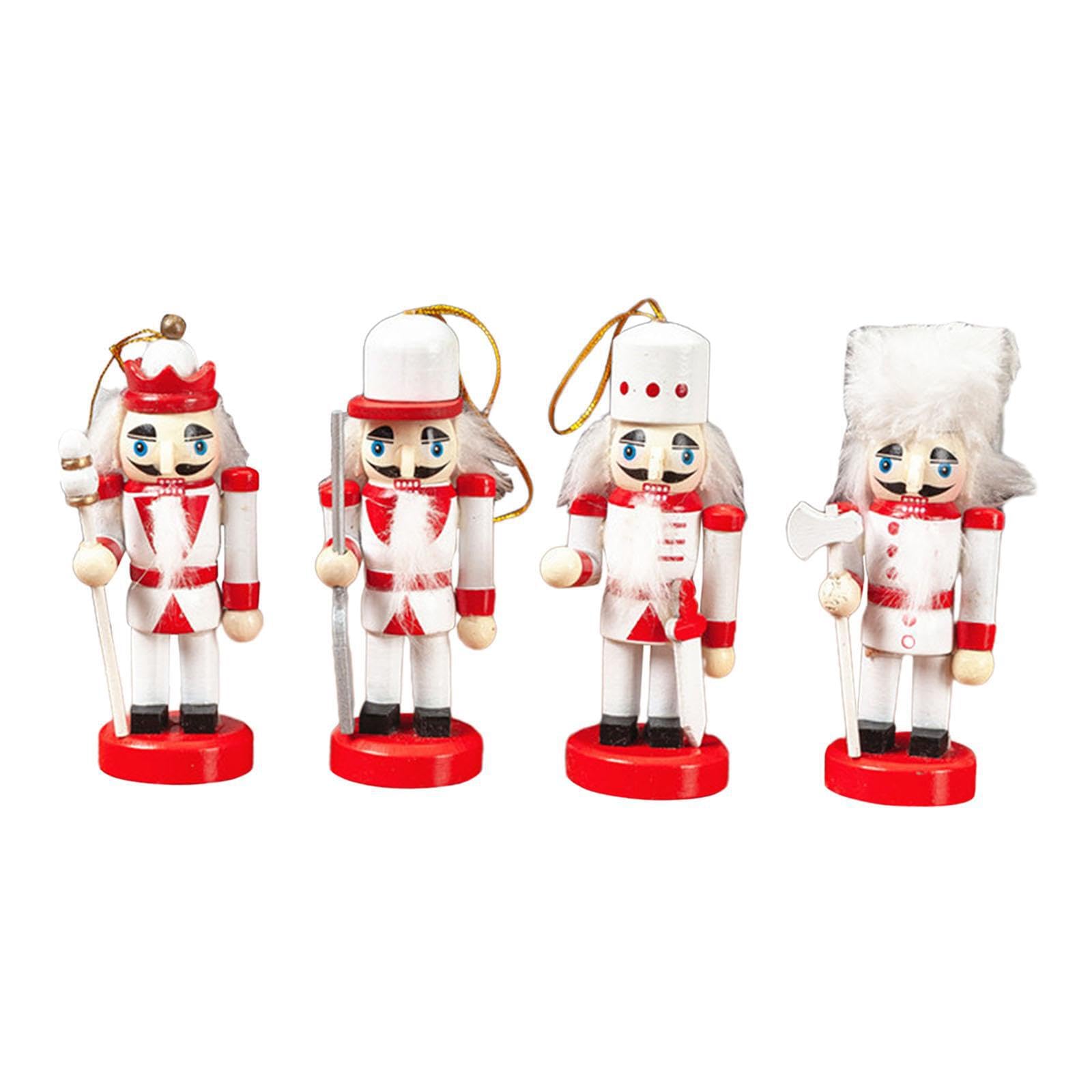 KIXZSAZ Wood Nutcracker Ornament Set With Fine Craftsmanship Adds Charm To Home Christmas Nutcracker Ornament Includes 1 Wooden Christmas Set Small Figures