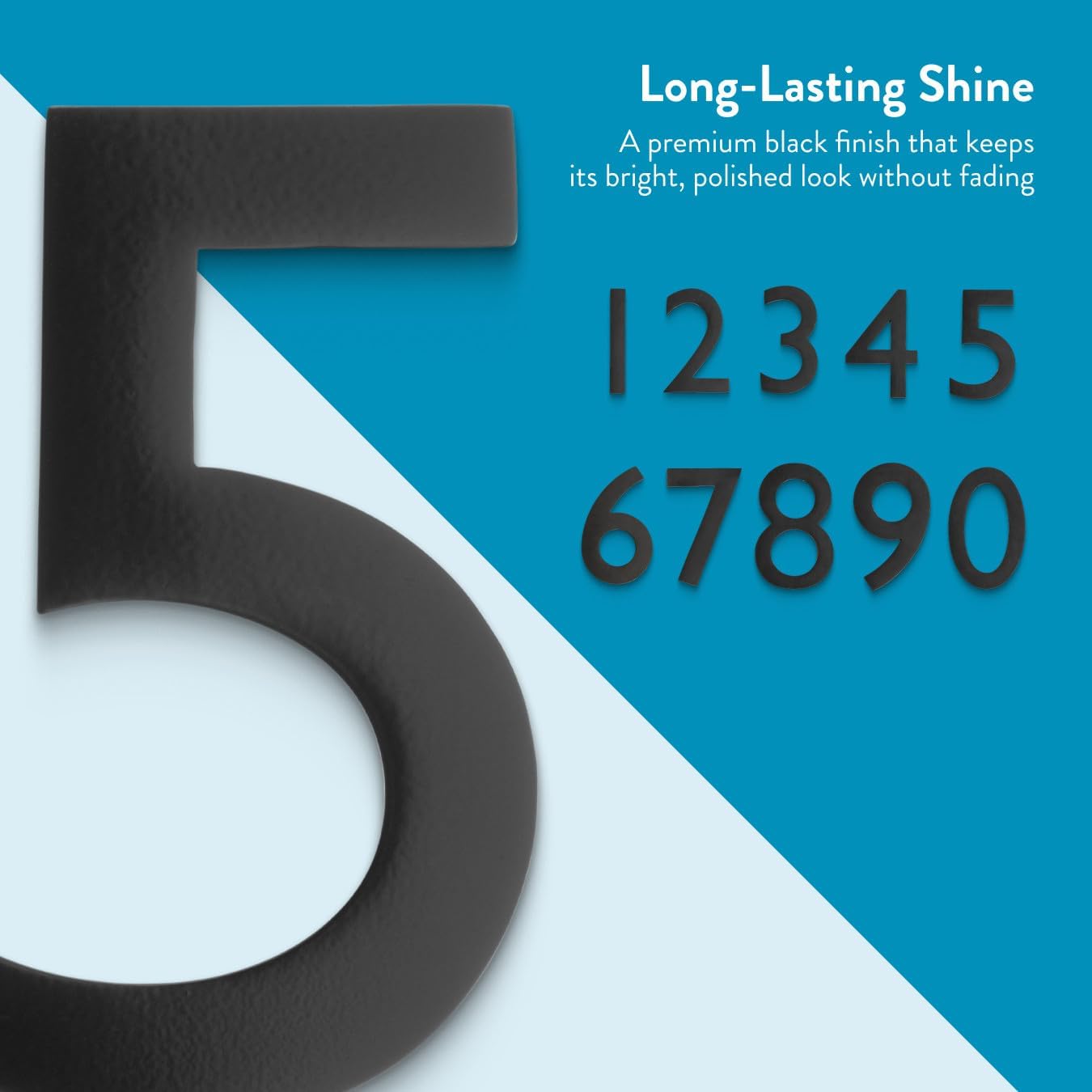 Architectural Mailboxes 3585B-8 5 inch Solid Brass Floating House Number, Black