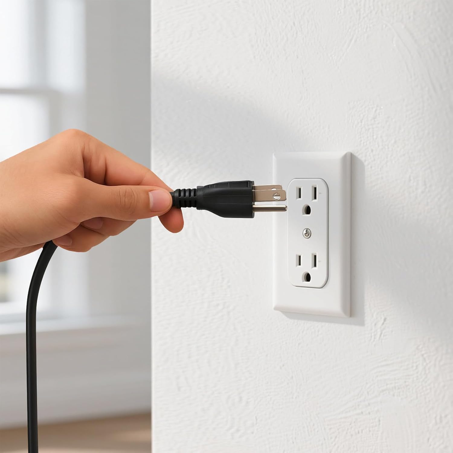 16/3 Black 6 FT Indoor Extension Cord 3 Prong Universal Replacement Power Cord 13A 125V 1625W for PC Monitor, Printer, Coffee Maker, Office Home Appliances, UL Listed (6FT)