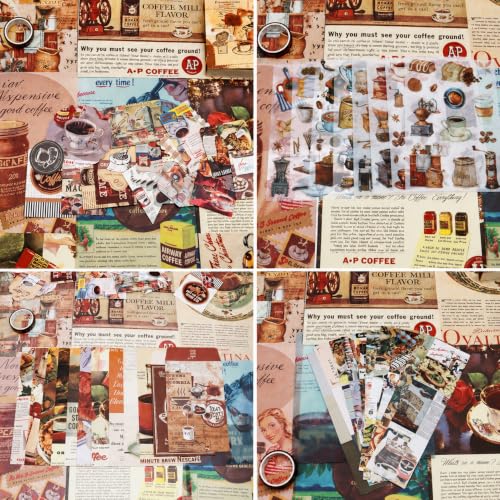 Image of RANDEN Coffee Bazar Journaling Kit, 346PCS Vintage Scrapbook & Stationery Set with Aesthetic Stickers, Ephemera Pack and Journal Supplies for Bullet Journals, Planners, Albums & Creative Crafts (COFFEE BAZAR)