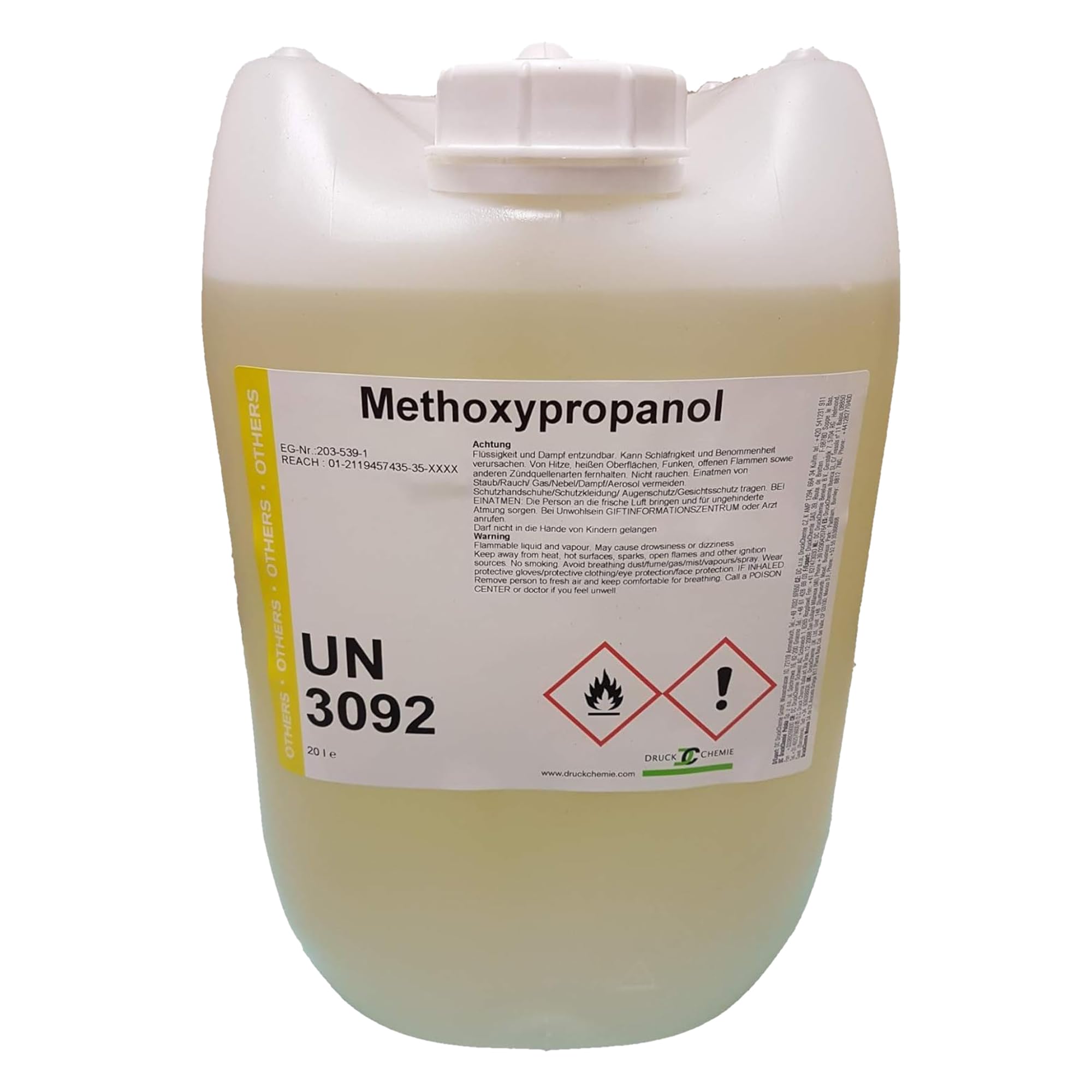 DC DruckChemie GmbH Methoxypropanol / 1-Methoxy-2-Propanol 20 Liter - Hochwertiges Verdünnungsmittel & Lösungsmittel - Geeignet zur Lackherstellung