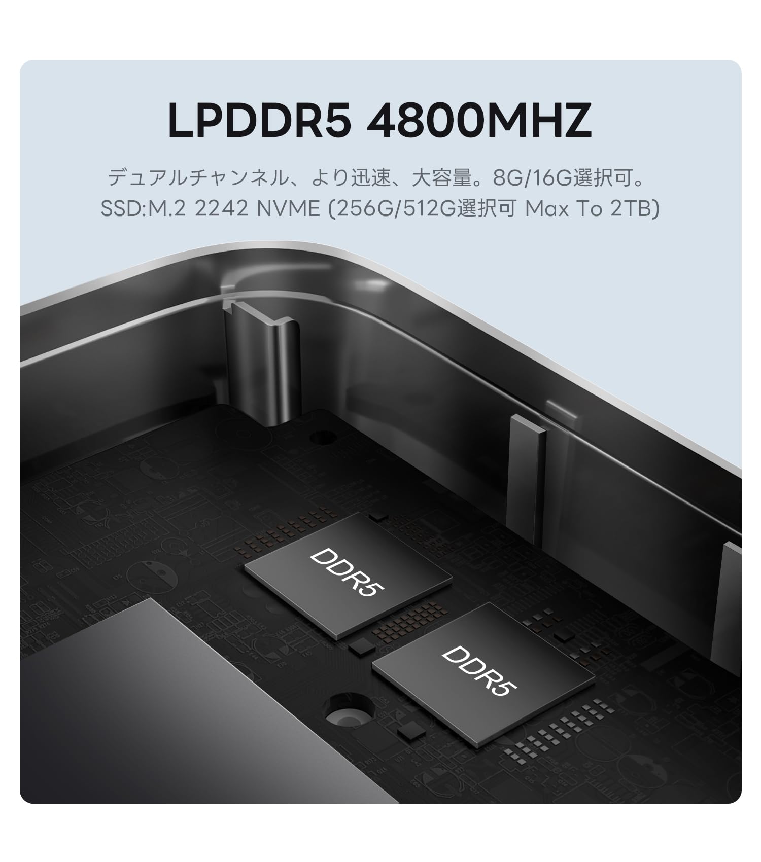 Amazon.co.jp: 二つLAN ミニPC N100 16GB LPDDR5-4800MHz 512GB M.2