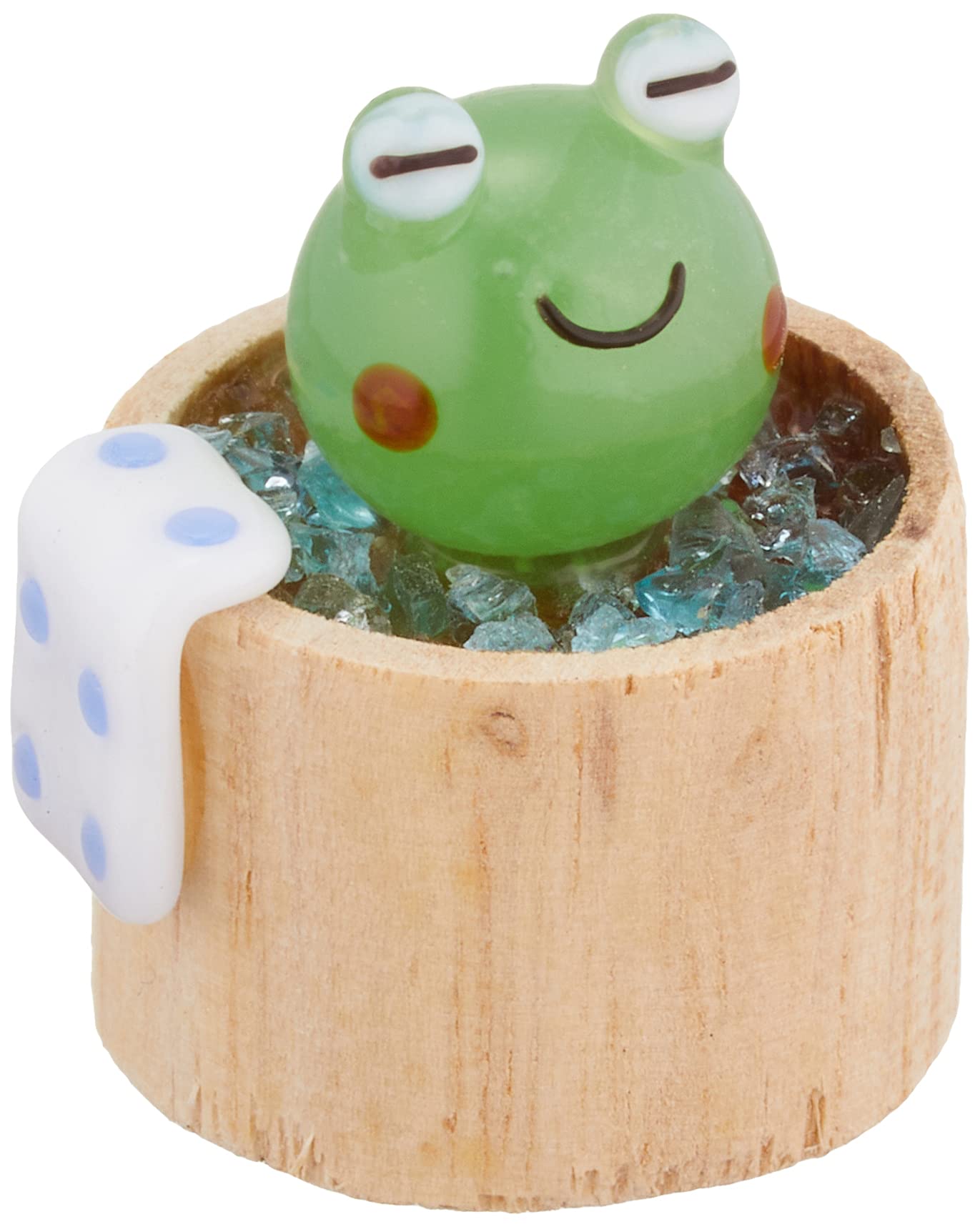 可愛いカエル2です Amazon.co.jp: かわいい カエル 手作り ガラス細工 行水 カエル FC400