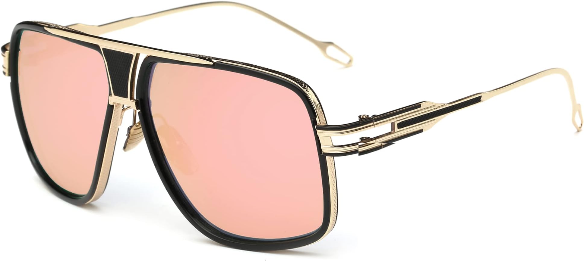 Aviator Sunglasses for Men UV Protection Goggle Alloy Gold Disco 70s Oversized Retro Shades