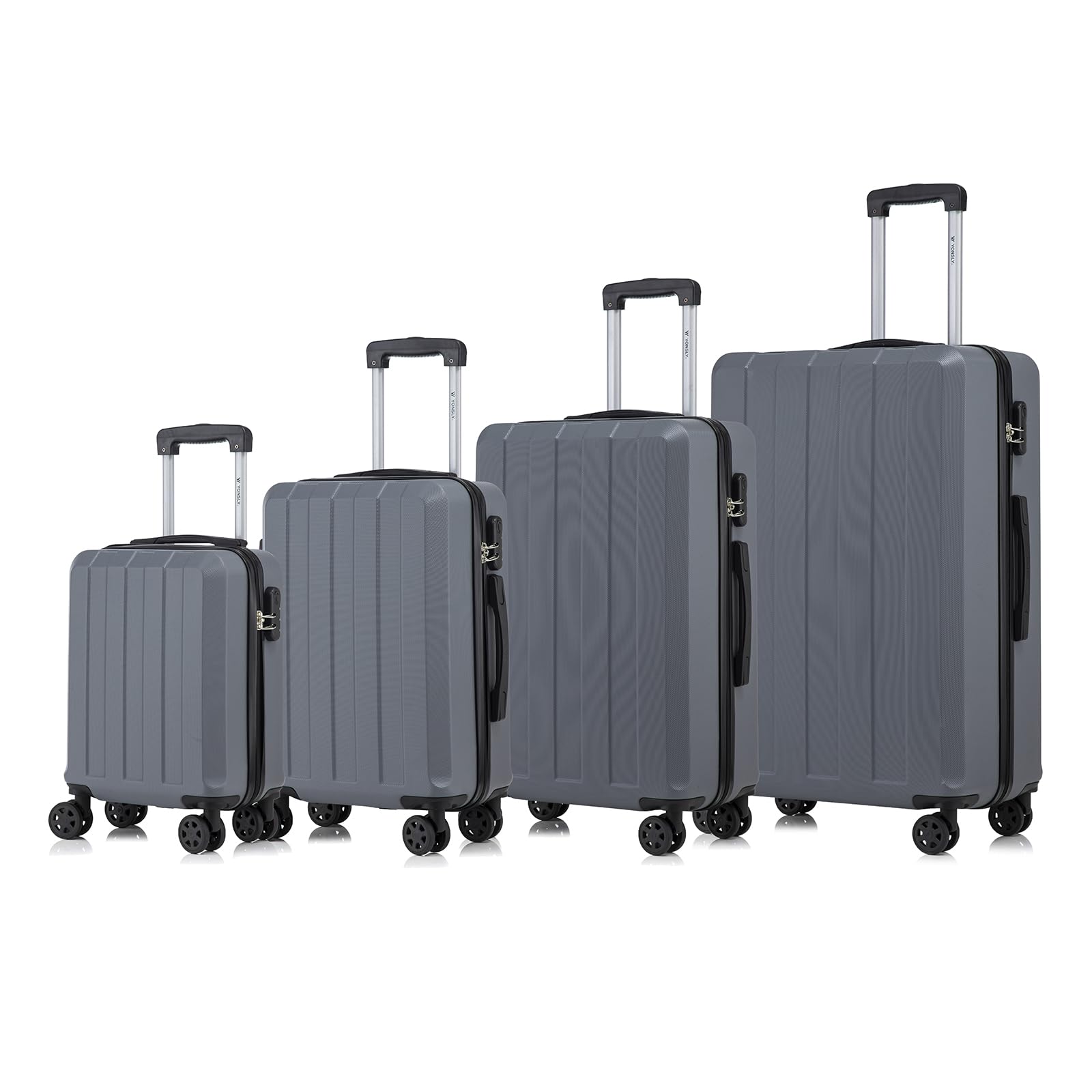 yonsly Koffer Suitcase, Trolley Reisekoffer, Rollkoffer Handgepäck mit 4 Rollen 360°, ABS Hartschalen, Sicherheitsschloss, Weicher Gummigriff, 210D-Futter