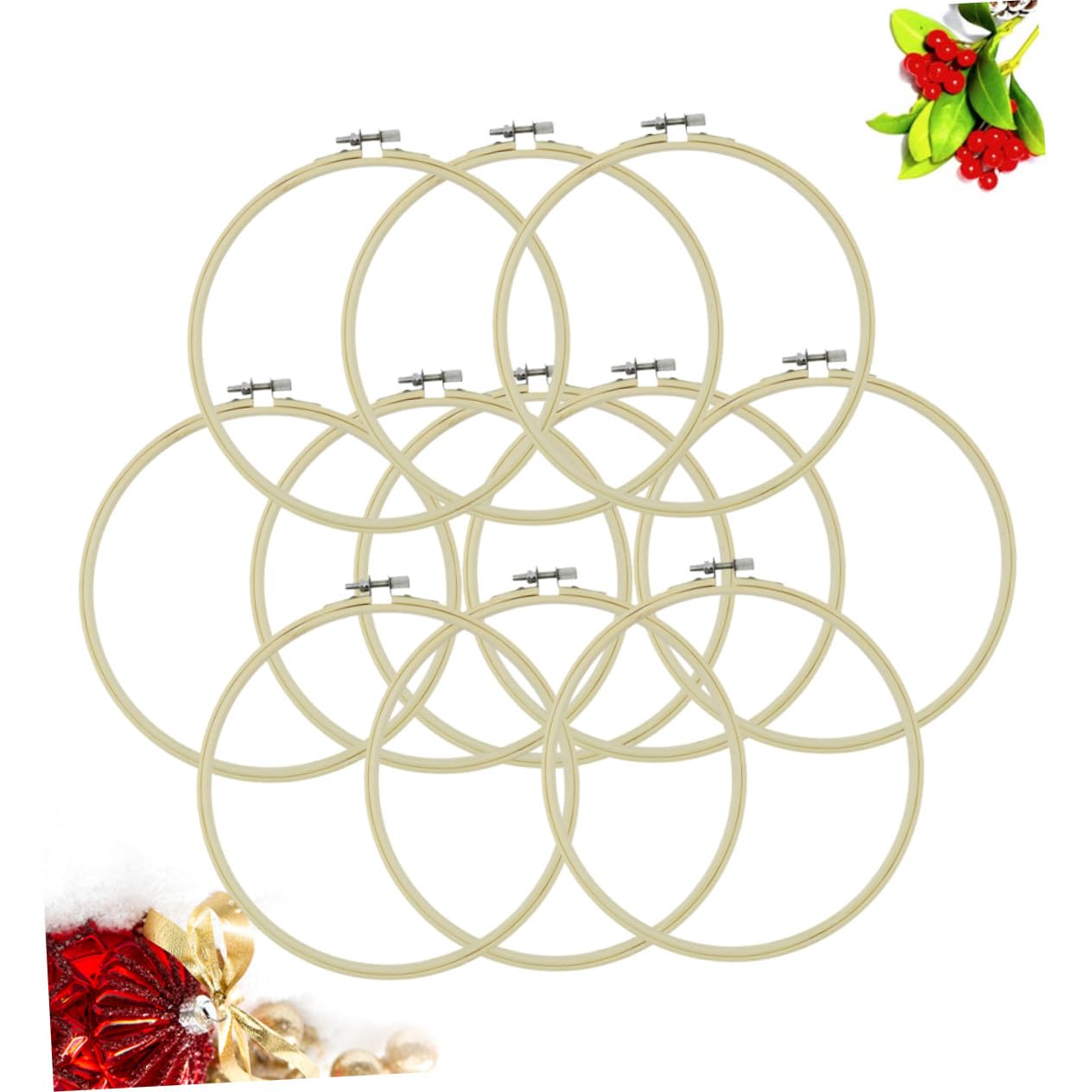 Gogogmee Bastidor de Bordado DIY Ajustable para Punto de Cruz, 12 Piezas
