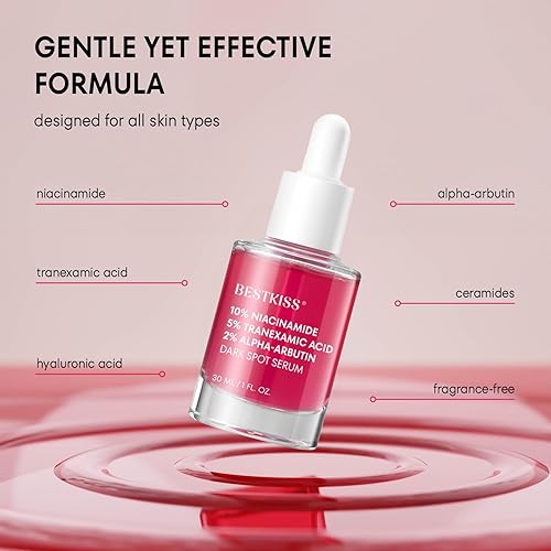 Miniatura 3 de 10% niacinamida + 5% ácido tranexámico + 2% alfa-arbutina suero de manchas oscuras con ceramidas ácido hialurónico centella asiática  Piel de vidrio