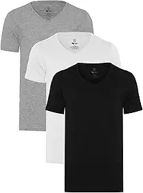 Kit 3 Camisetas Masculinas Slim Fit Gola V em Algodão Egípcio Premium - Conforto e Estilo - VISTA BASICS