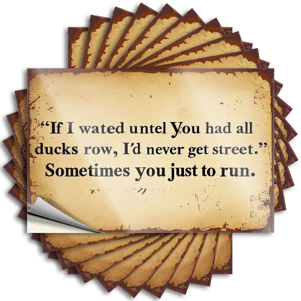 Signs Funny Outdoor Wall for Bathroom Sometimes You Just to Run. Long Lasting Man Cave(12X18CM-6Pcs)