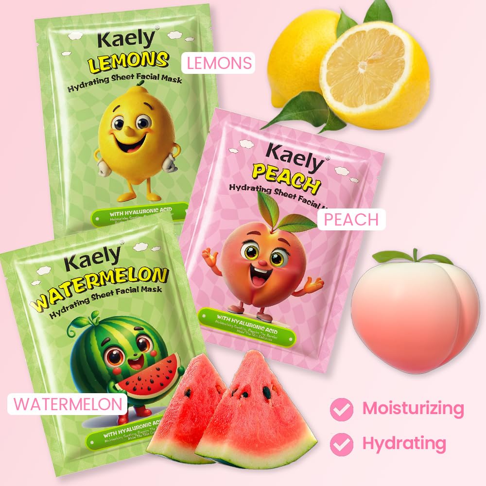 Kaely Fruit Face Masks - Kids Spa Day Kit -3 Kaely Fruit Face Masks - Kids Spa Day Kit -3