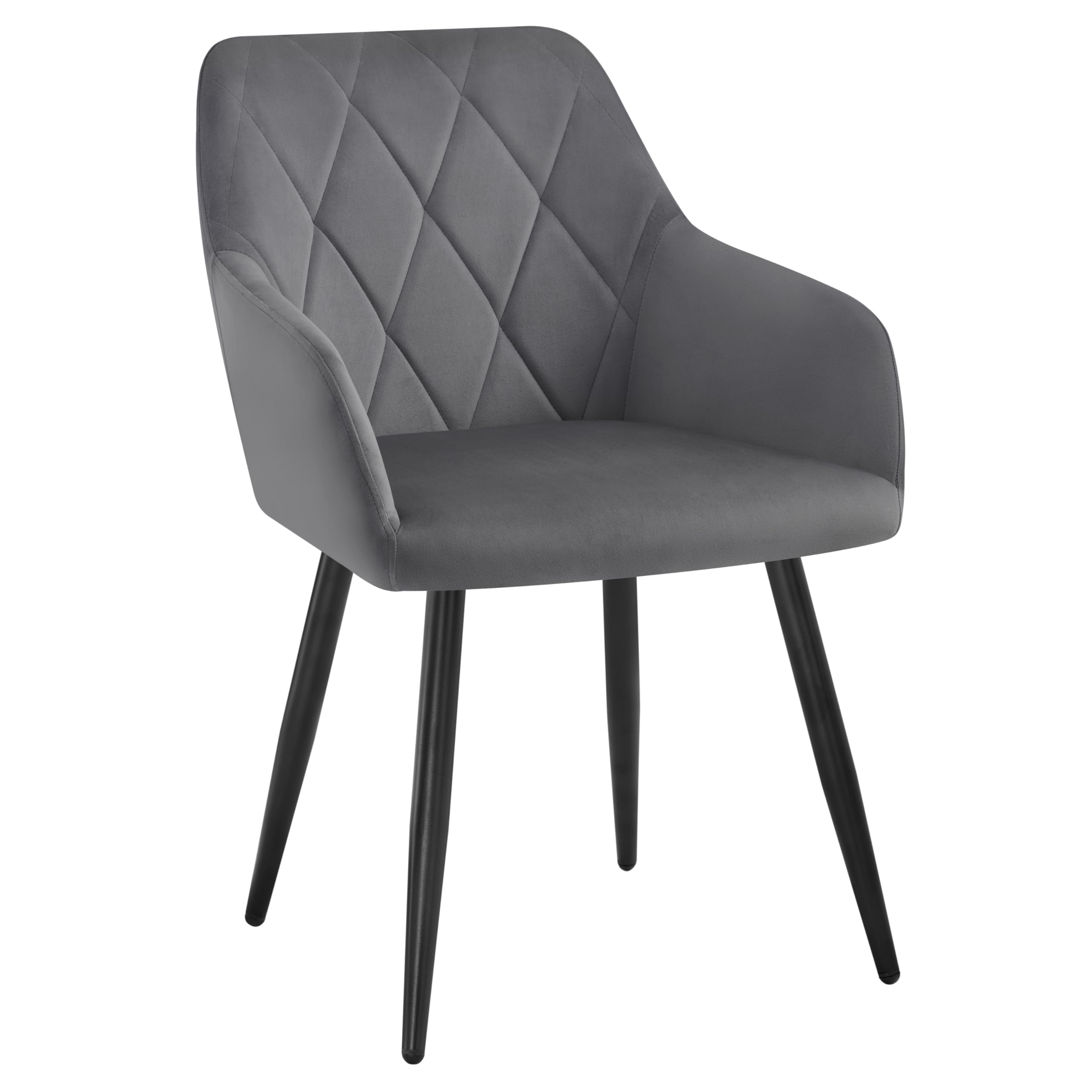 WOLTU Dining Chair, Upholstered Armchair, Dark Grey