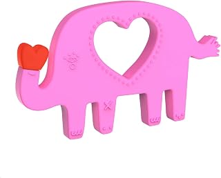 Manhattan Toy Animal Shapes - Mordedor de silicona para elefante, color rosa