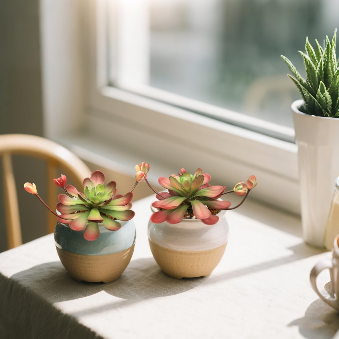 2pcs Artificial Succulent Plants, Realistic Fake Succulents, Fake Plants for Garden Arrangement Decor, Red - Image 5